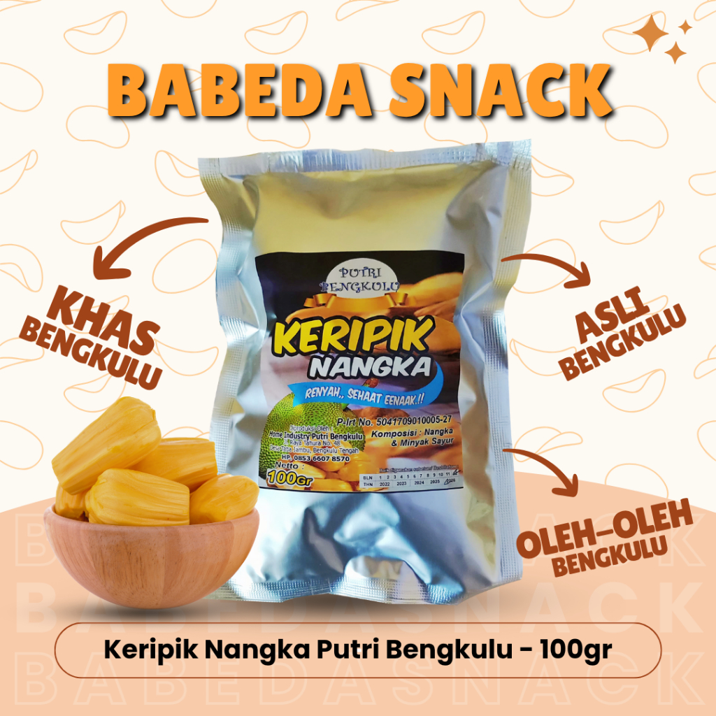 

KERIPIK BUAH NANGKA PUTRI BENGKULU - 100gr - OLEH OLEH KHAS BENGKULU - BABEDA SNACK