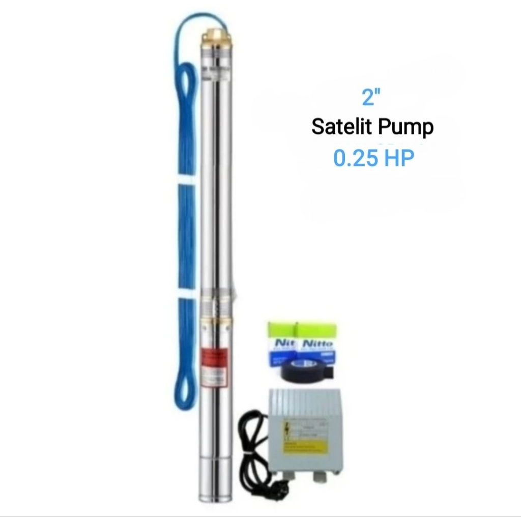 Pompa Satelit Subsibel 2" Inc 2.5SDM 1.5/12 0.25 HP Mc Holland Submersible Pump Include Kabel 30M
