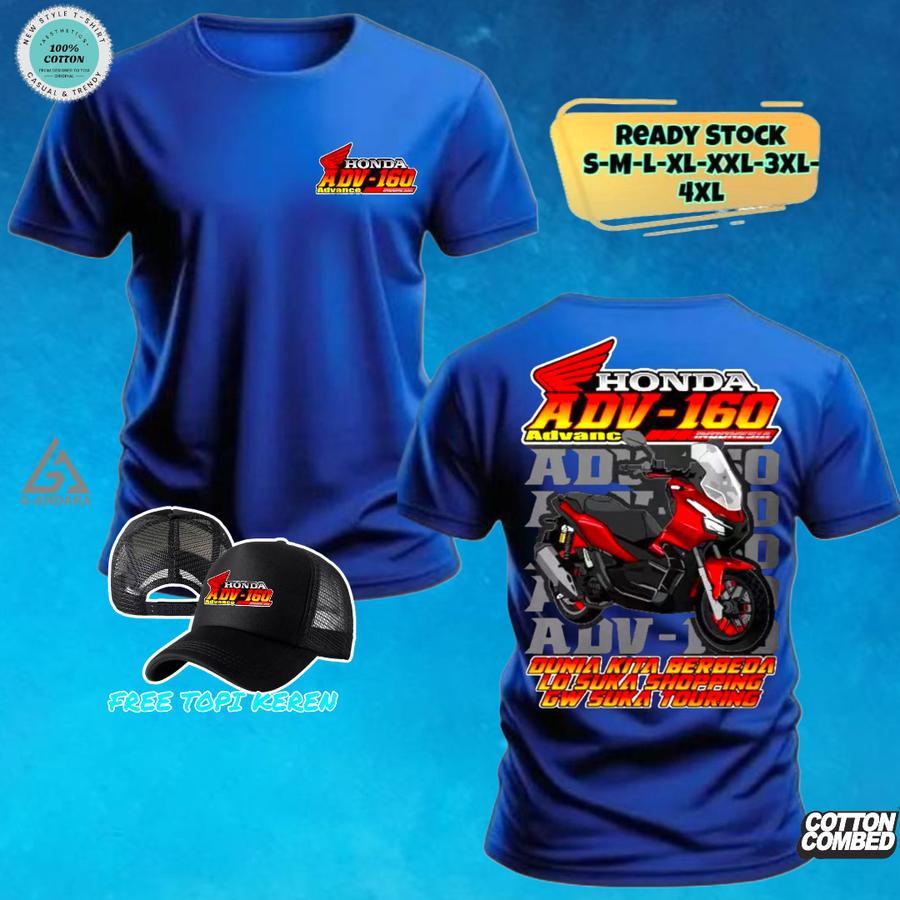 KAOS HONDA ADV ADVANCE 160 BONUS TOPI READY LENGAN PENDEK DAN LENGAN PANJANG