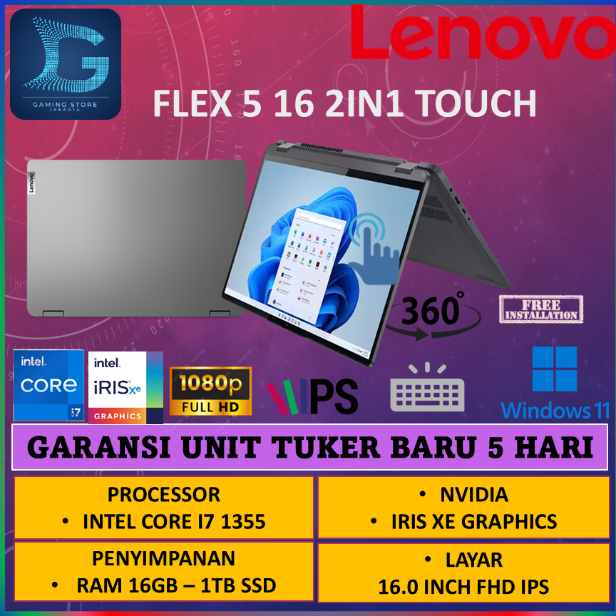 LENOVO FLEX 5 16 2IN1 TOUCH I7 1355 16GB 1TB W11 16.0FHD IPS