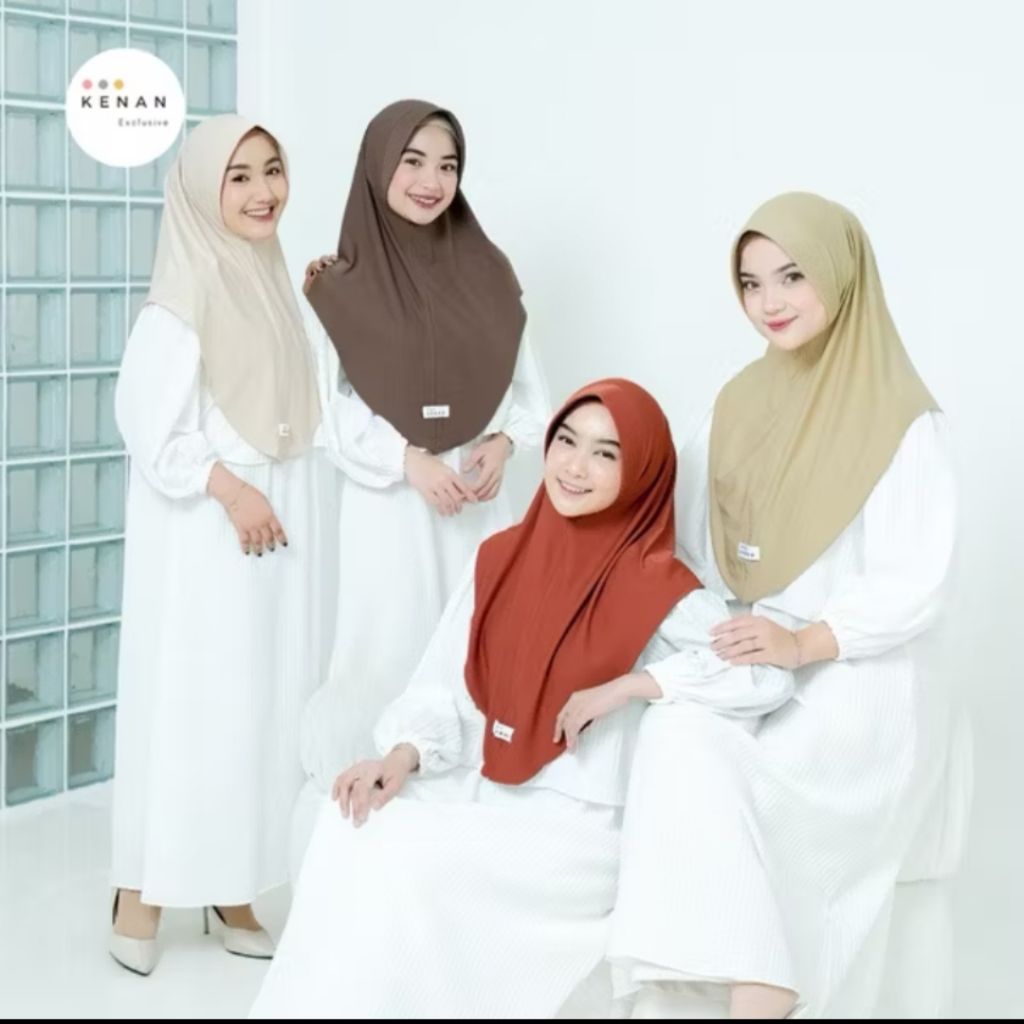 Hijab Bergo Kenan Jersey Size L / Bergo Instan Sekolah Size L