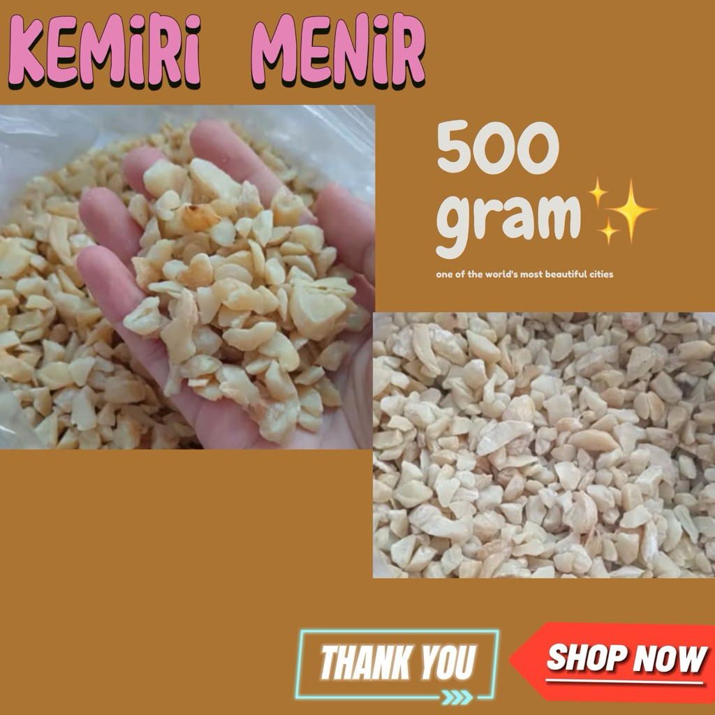 

Kemiri Menir Super / kemiri Kasar Bersih Super 500 gr / rempah