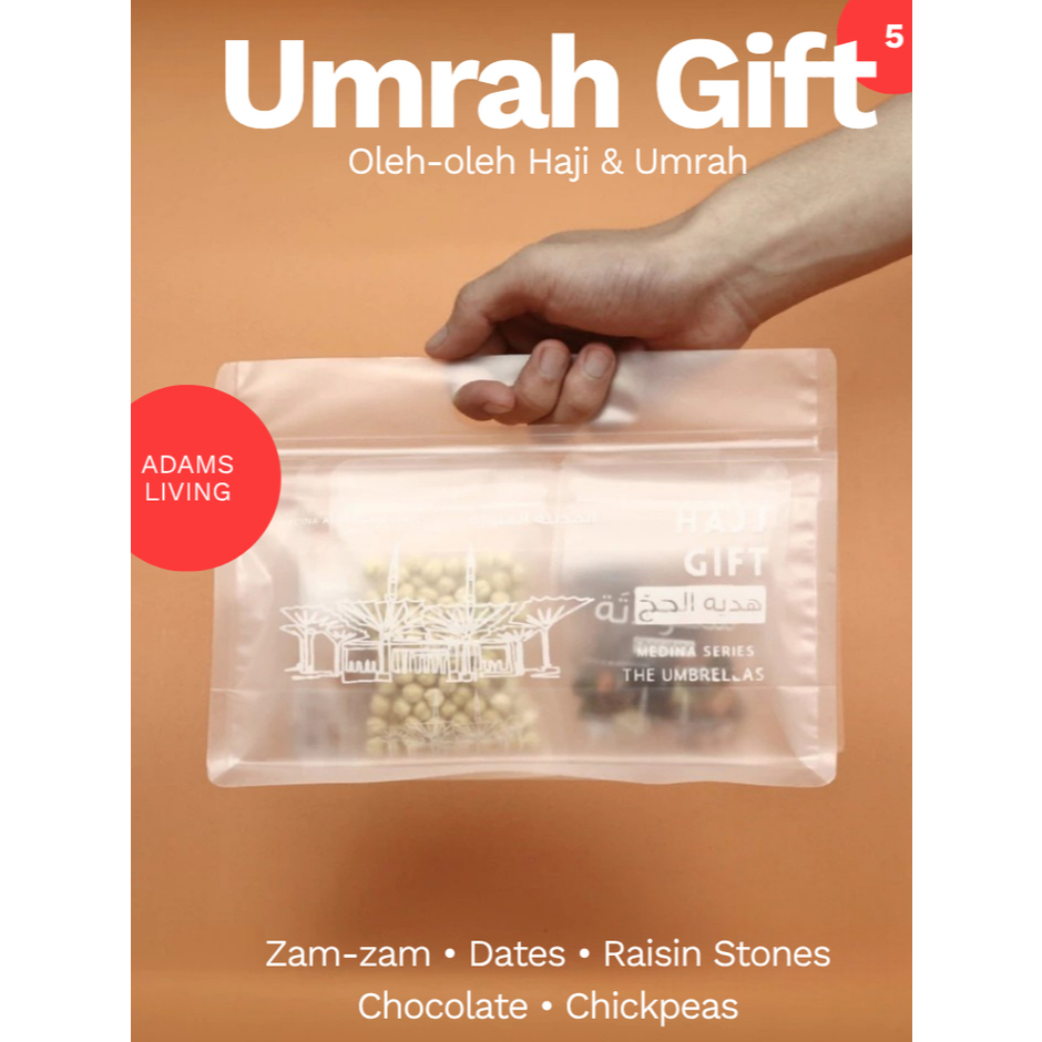 

ADAMSLIVING Umrah Gift Paket Oleh Oleh Haji Umroh Kurma Air Zam-zam Kismis Kacang Arab Coklat