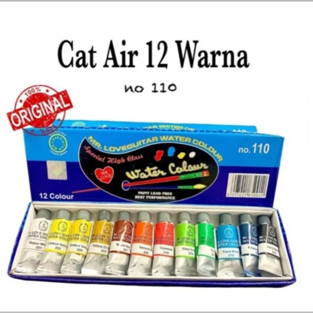

CAT AIR MR LOVE GUITAR WATERCOLOR NO.110 ISI 12PCS