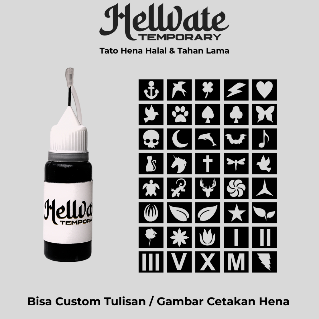 Tato Henna Tato Halal Tato Temporer Tahan Lama Bisa Custom Hena Kit B