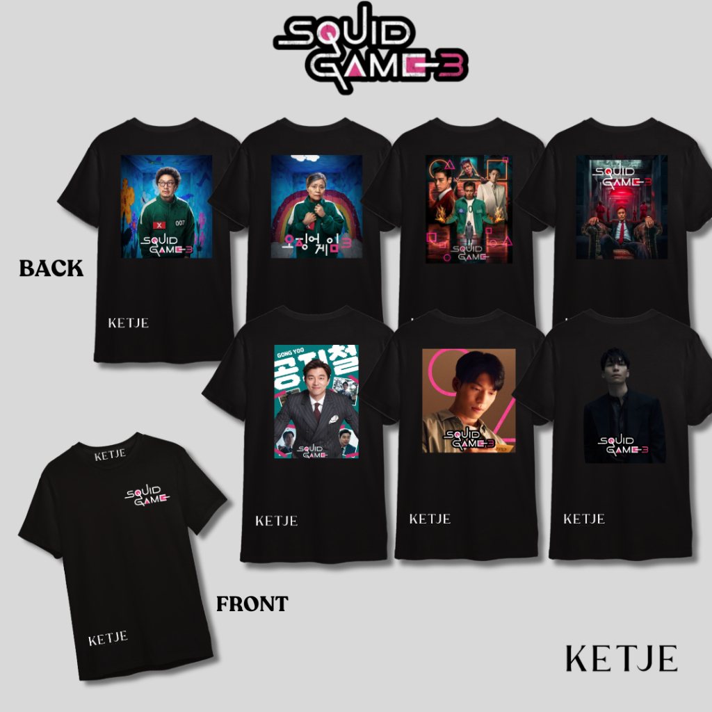 Ketje - Kaos Baju Korea Kdrama Netflix Squid Game Seong Gi Hun Gihun Lee Jung Jae Hyun Ju Park Sung 