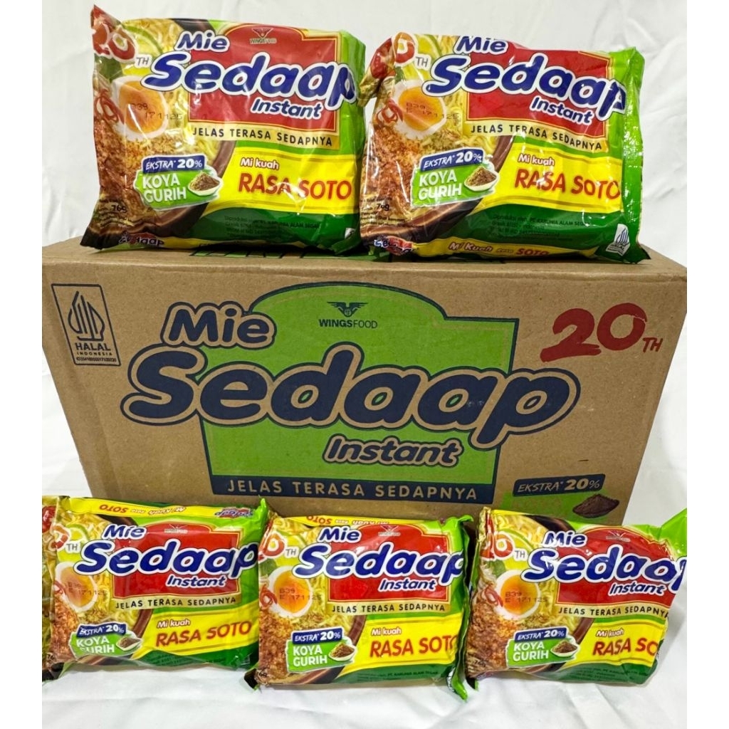 

Mie Sedaap rasa Soto / ayam bawang mie instan kuah [1 dus isi 40 pc ]