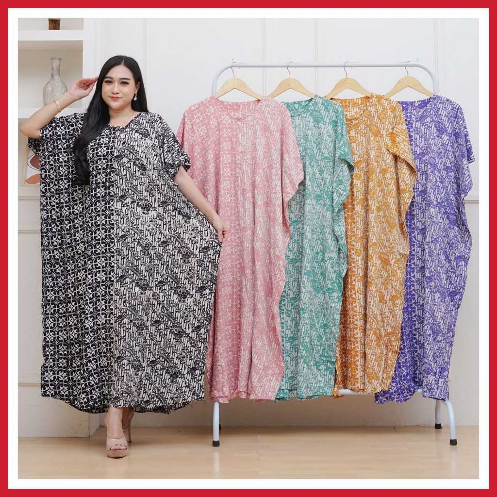 Daster Alodia Daster Batik Cap Soft Lowo Jumbo Semata Kaki Bahan Rayon Premium Busui Resleting
