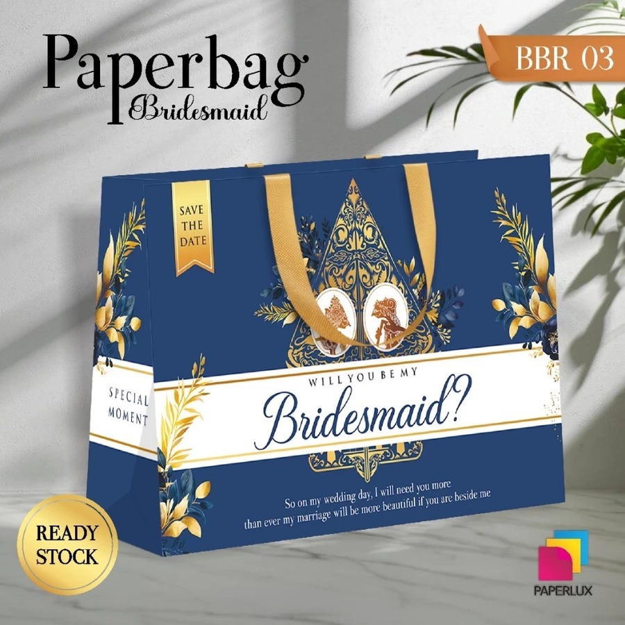 

PAPER BAG BRIDESMAID FULL COLOUR - TAS BRIDESMAID ELEGANT - PAPER BAG BBR 03 READY STOCK