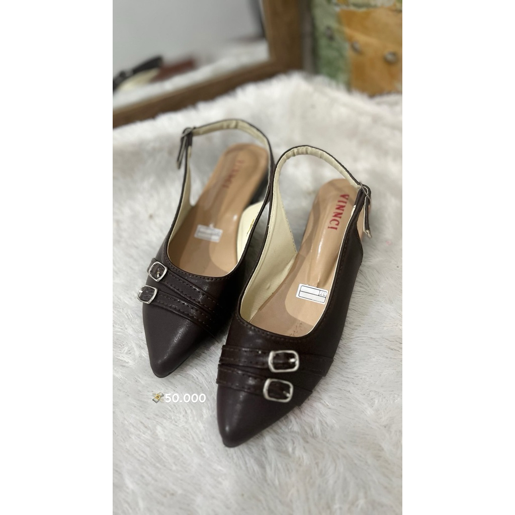 OFASHION sepatu tali belakang tali flatshoes mules wanita