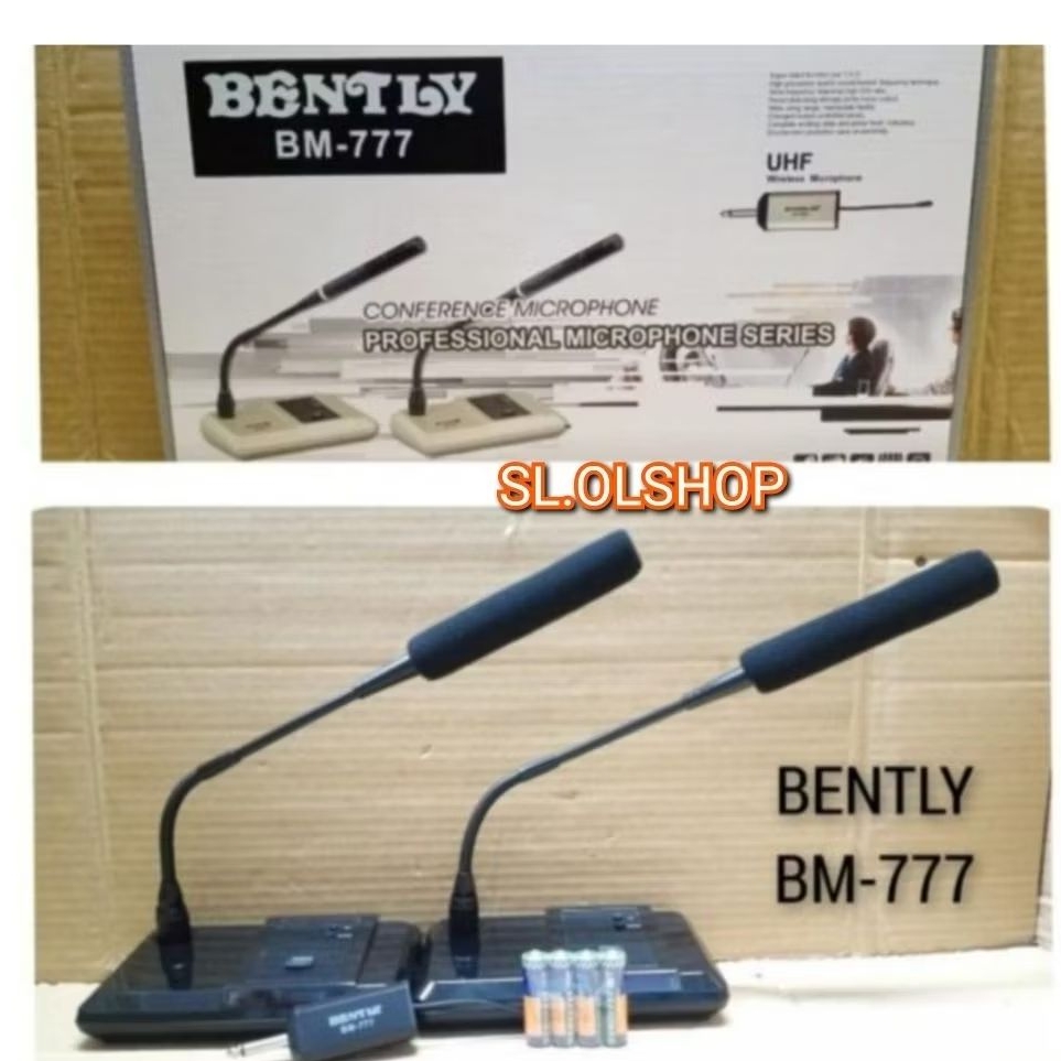 Mic Meja/Podium Wireless BENTLY BM-777/Microphone Uhf Conference/Mimbar BENTLY BM-777