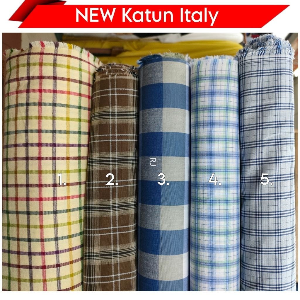 #2 kain katun bahan kemeja kotak Gingham - cotton yarn dyed motif Gingham - cotton premium