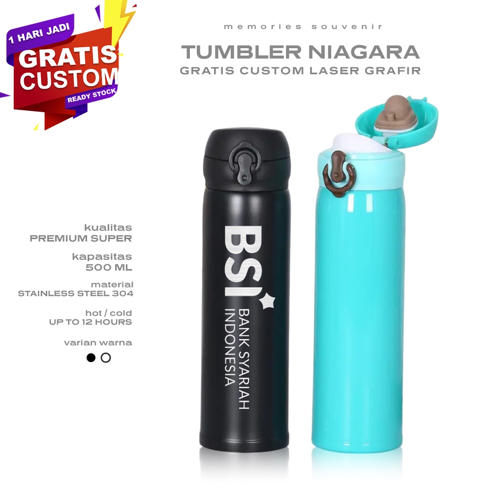 Termos niagara 500 ml stainlees steel Gratis custom nama logo/ tumbler niagara custom nama/ tumbler 