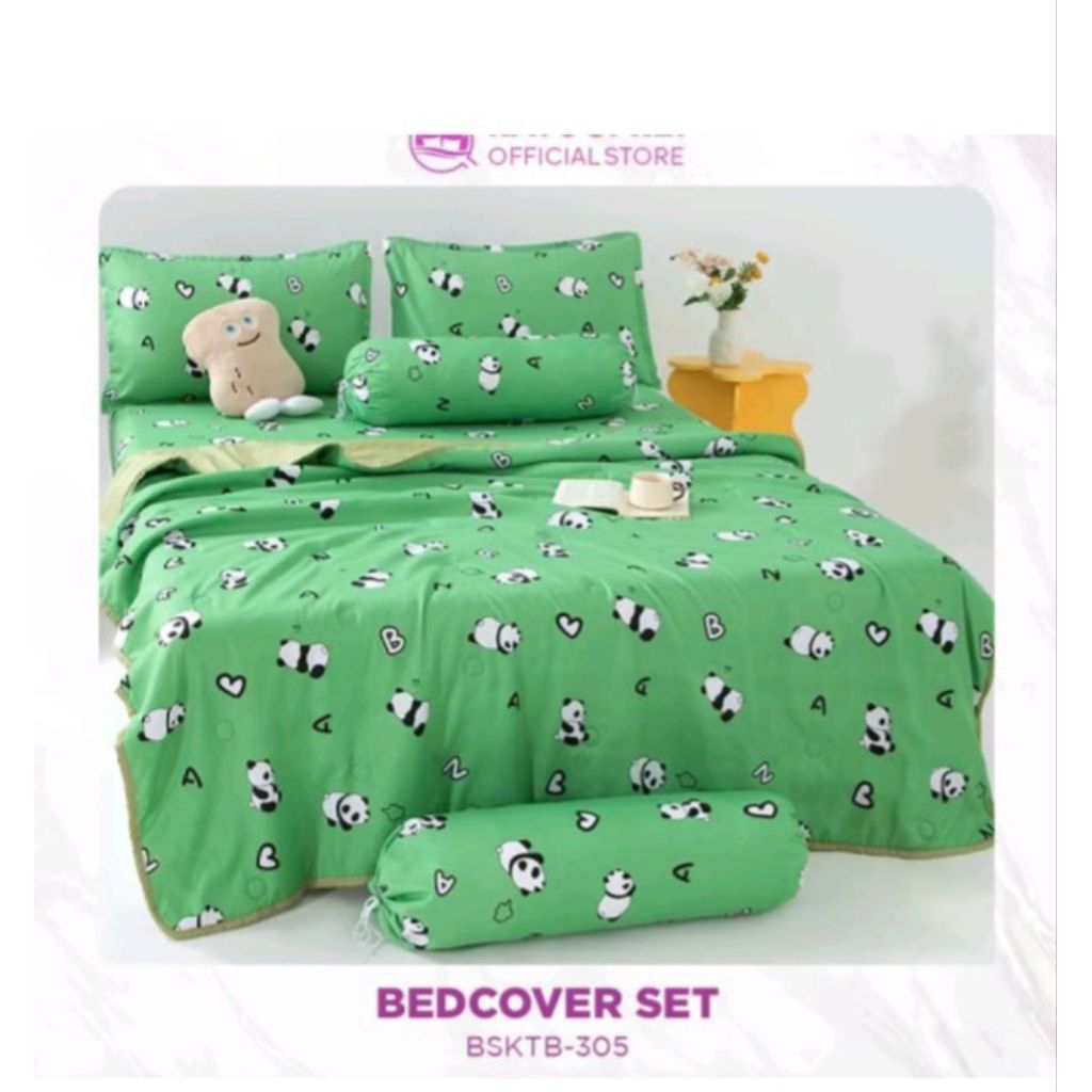 Bedcover set Ukuran 120x200 spring bed kasur sprei / Bedcover karakter 120x200 set pink / bedcover s