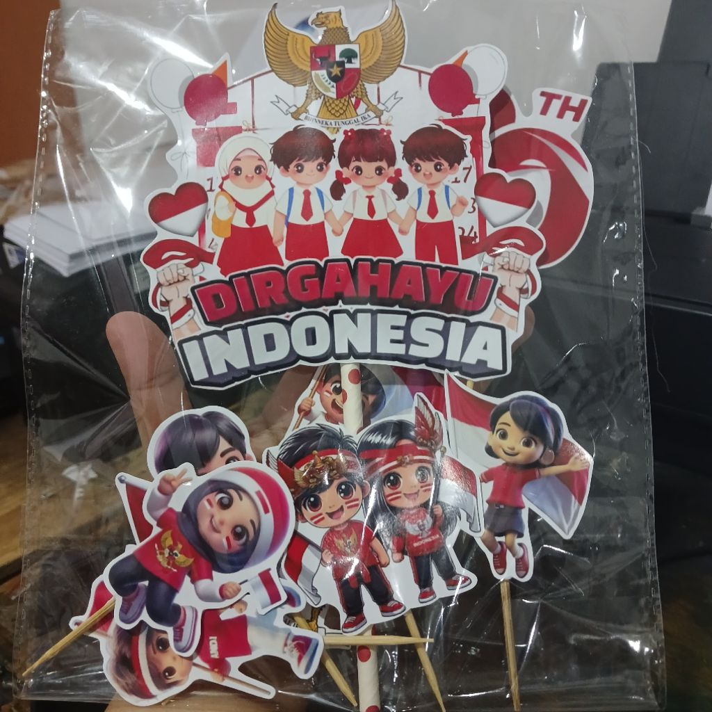 Topper Gapura 17 Agustus Kemerdekaan Tema Anak SD SMP SMA / Hiasan Tumpeng 17 Agustus custom Nama /