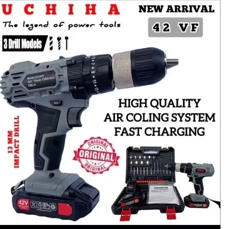 BOR BATERAI 42 Vf KING BOR CORDLESS BOR IMPACT DRILL FULLSET KOPER