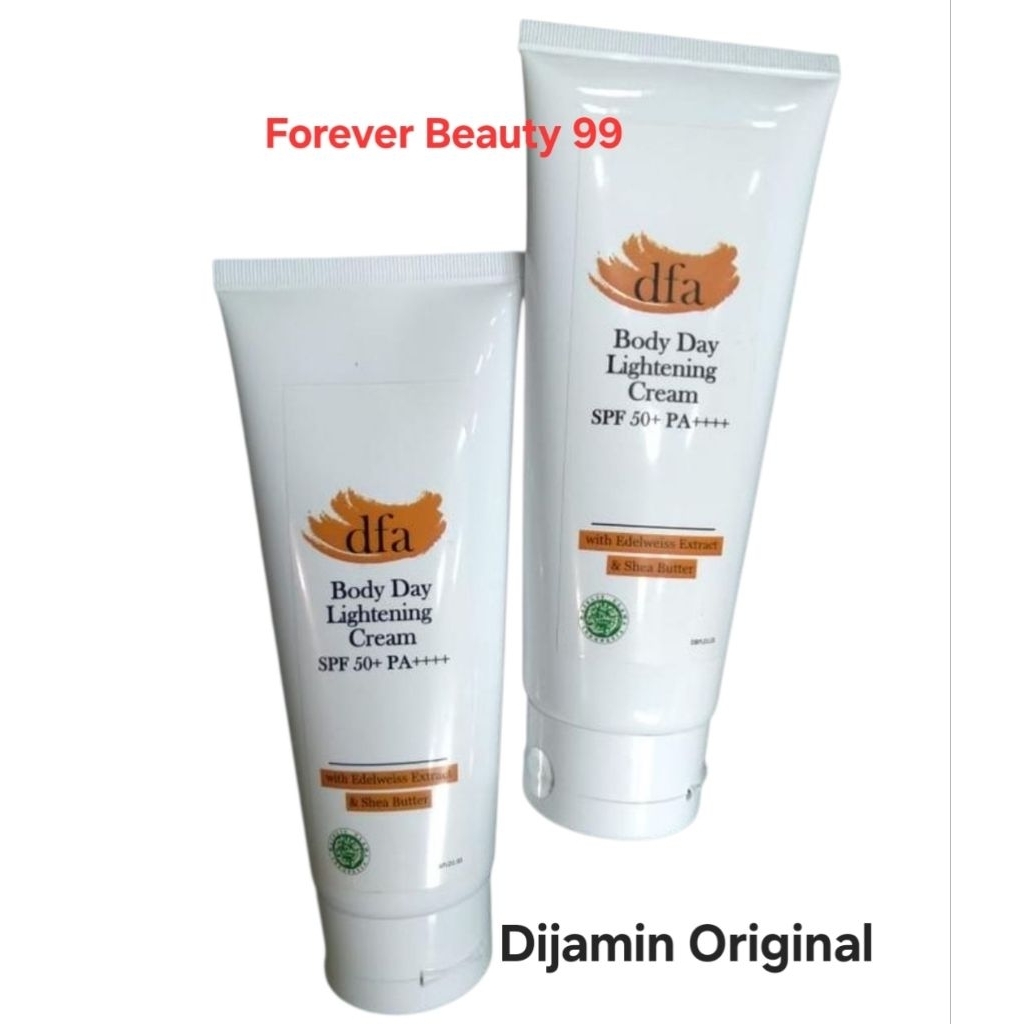 dfa Body Day Lightening Cream SPF 50 + PA ++++ handbody lotion badan - krim sunblock - BPOM