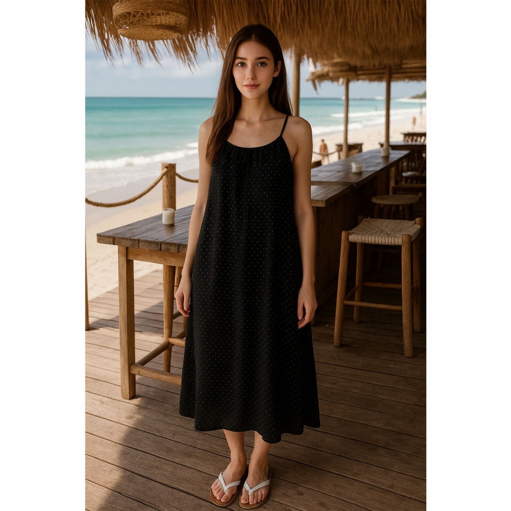 IMPOR KOREA - LONG DRESS PANTAI - DRESS TALI JUMBO - CASUAL DRESS - SUMMER DRESS - MAXI DRESS - MAXI