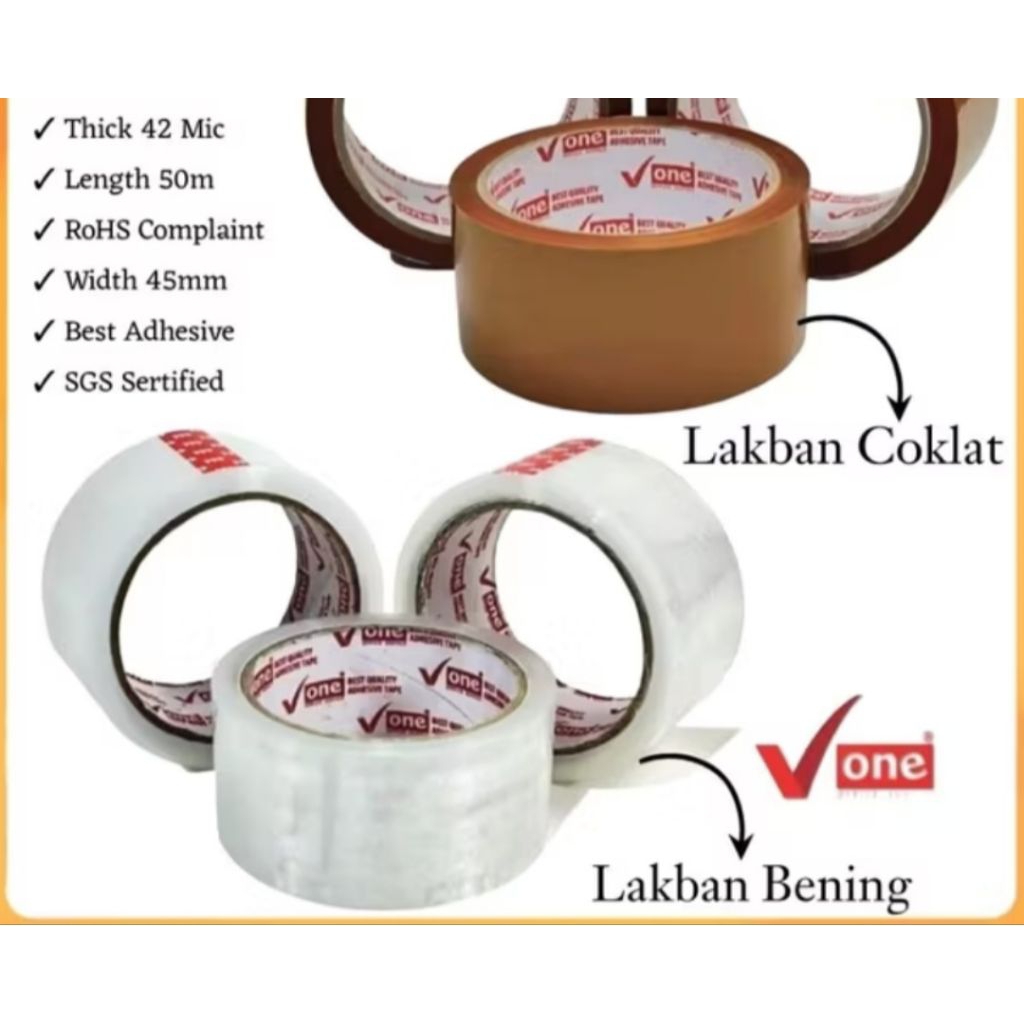 

ECER LAKBAN PUTIH BENING DAN COKELAT V-ONE