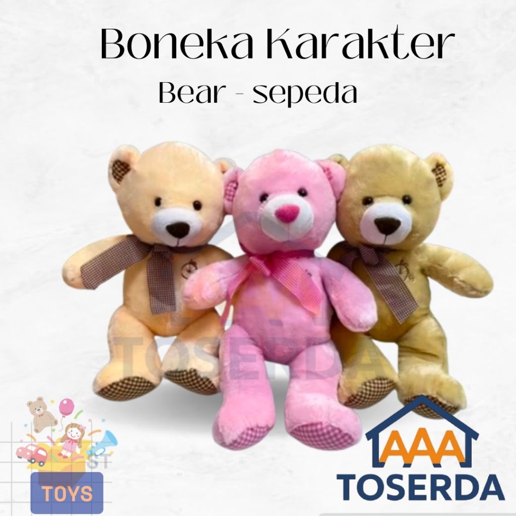 AAA Toserda | Boneka Teddy Bear Jumbo 42cm - Boneka Beruang Lucu Hadiah Anak & Kado Ulang Tahun