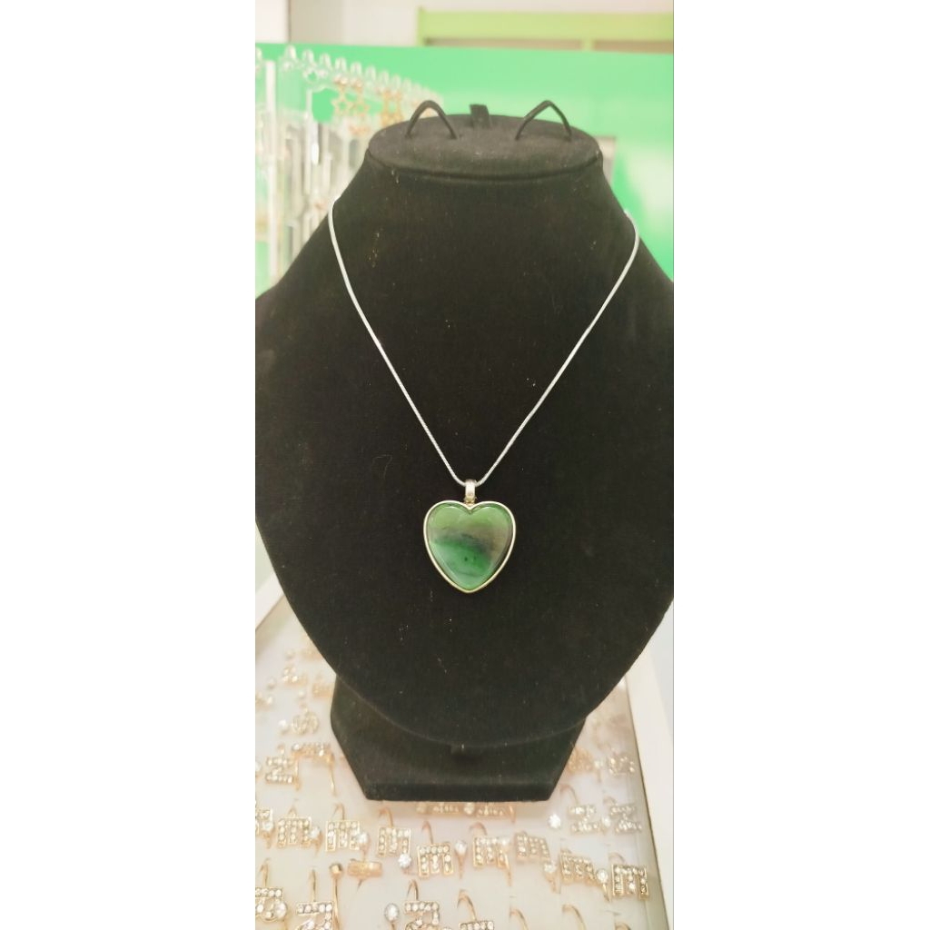 NATURAL PERHIASAN KALUNG LIONTIN BATU GIOK ACEH