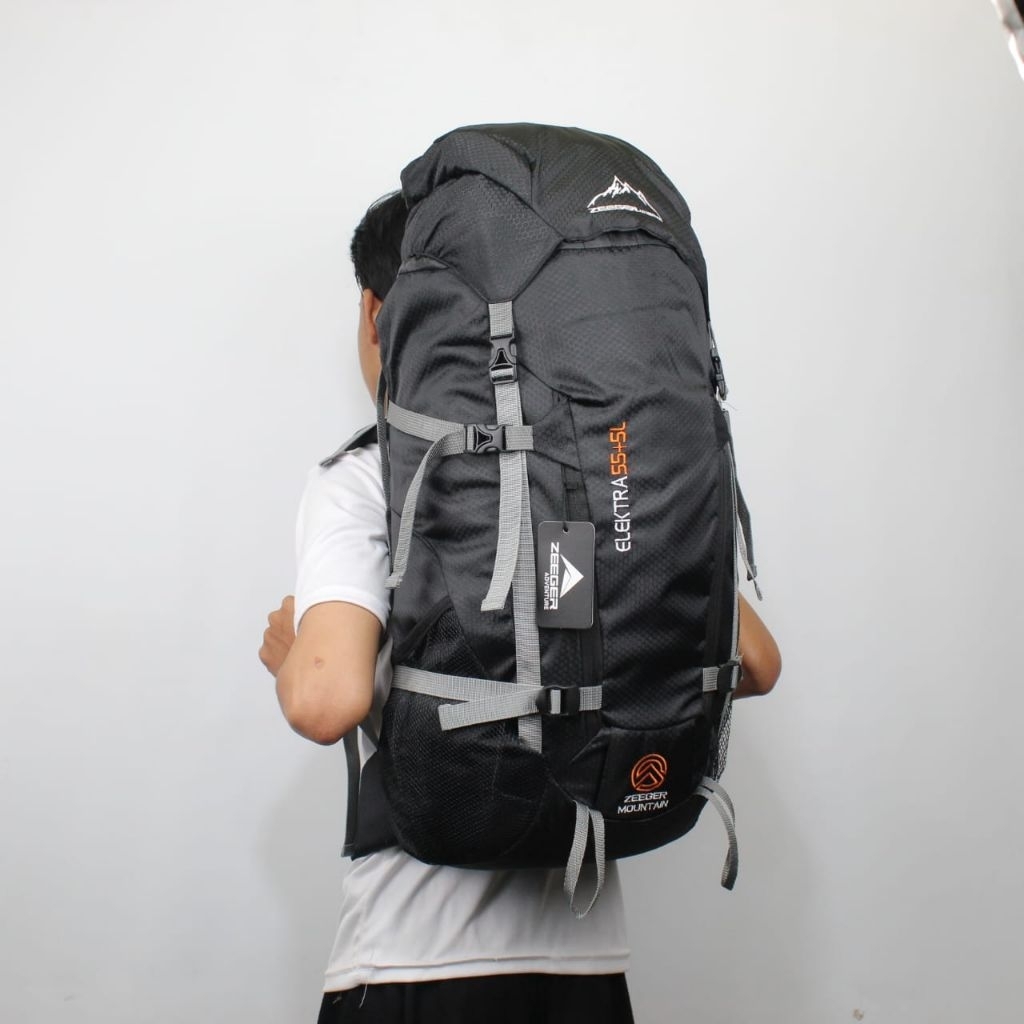 Tas Ransel Gunung - Tas Hiking ZEEGER 55+5 Liter Fiber Busa Tebal