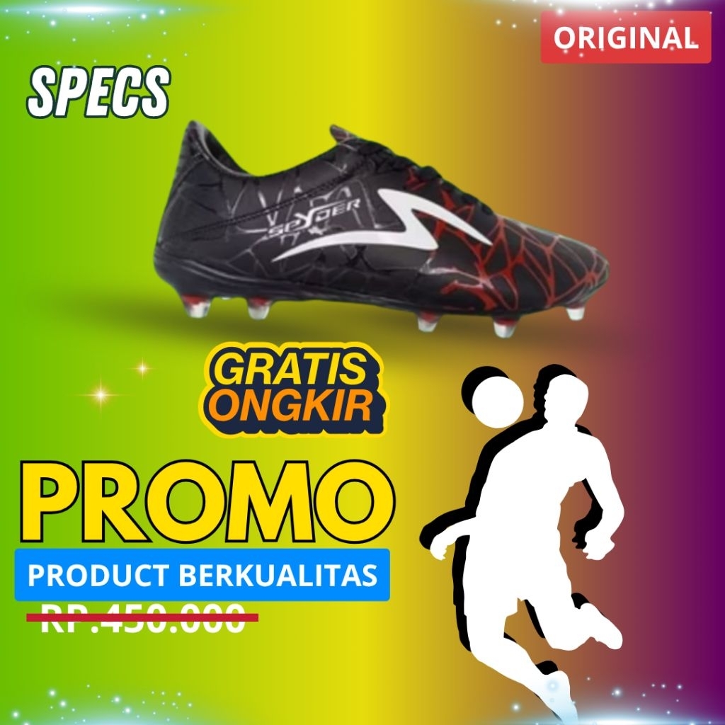 SEPATU BOLA SPECS SPYDER FG KOMPONEN ORIGINAL DEWASA SIZE 39-43