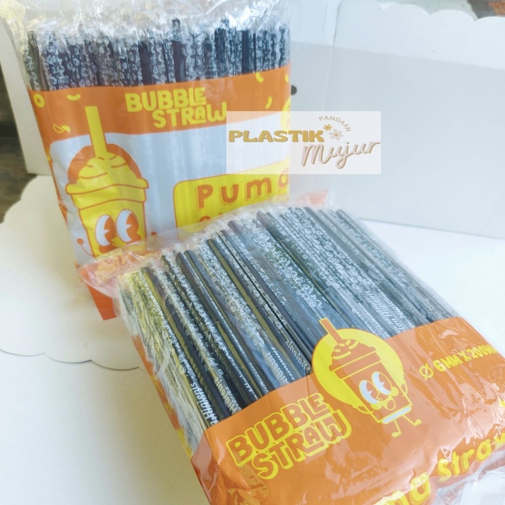 Sedotan 6mm Lancip Hitam steril