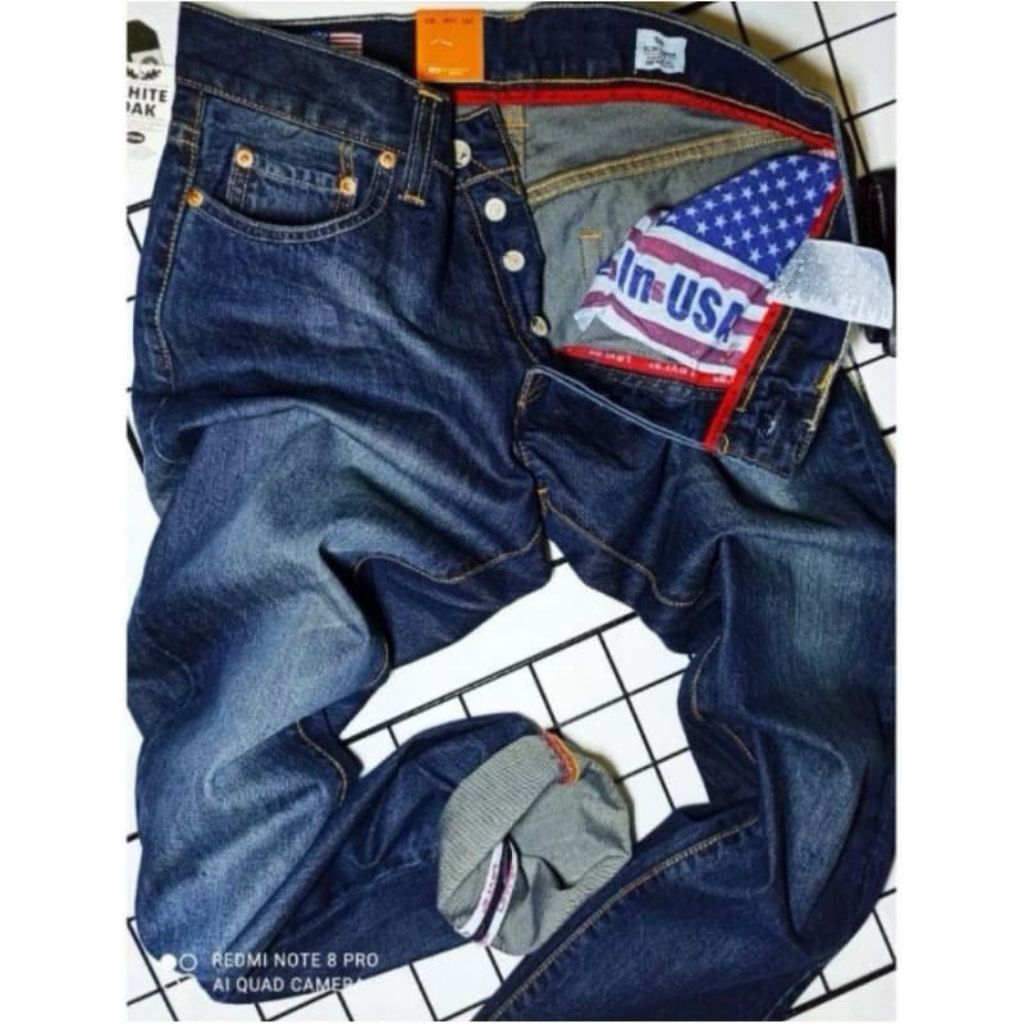 Celana Panjang Jeans Pria 00501 USA Denim Non Streat Selvedge Terbaru