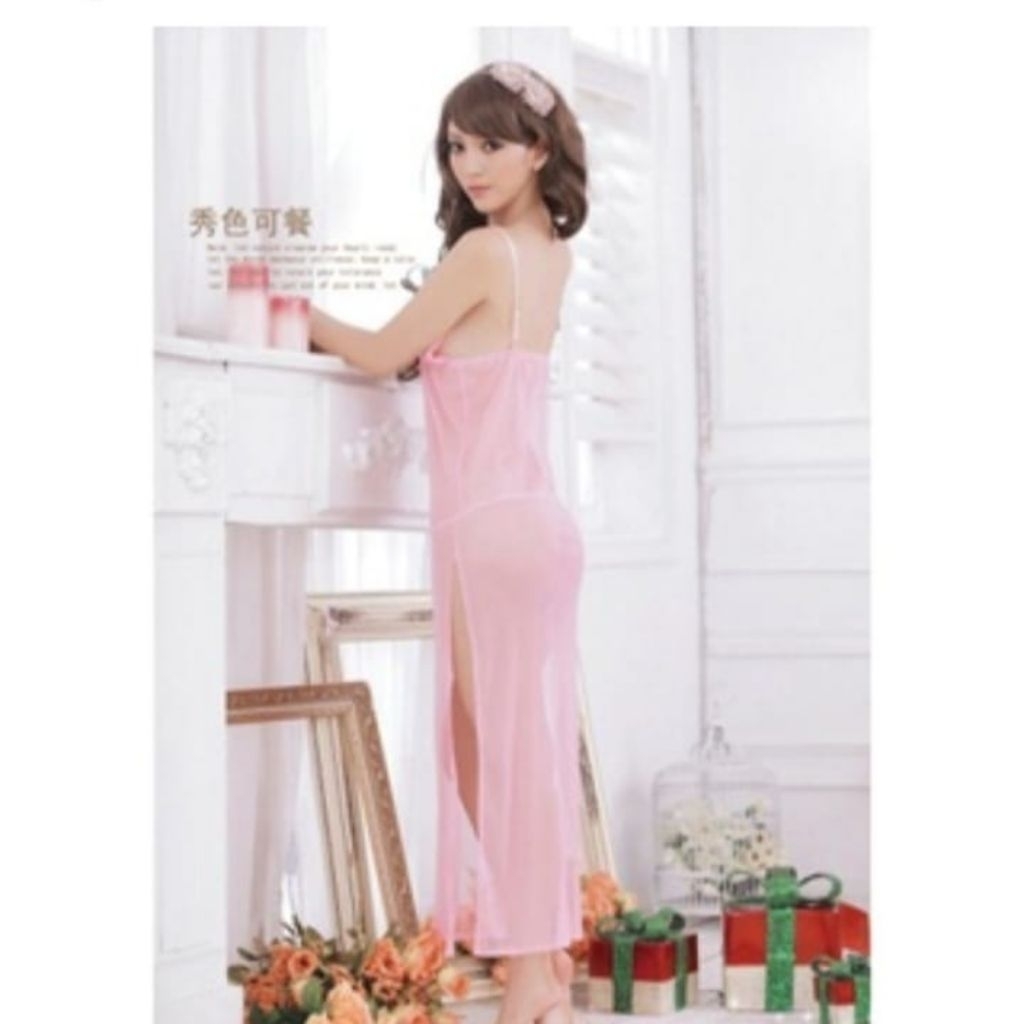 Lingerie Long dress transparan baju tidur tembus pandang malam spesial