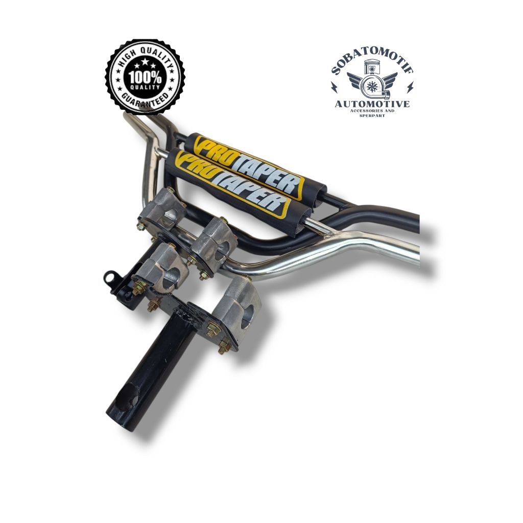 Paket Stang Stir Trail Custom Dan Dudukan Stang Motor Bebek Matic Honda Yamaha Suzuki Busa Protaper
