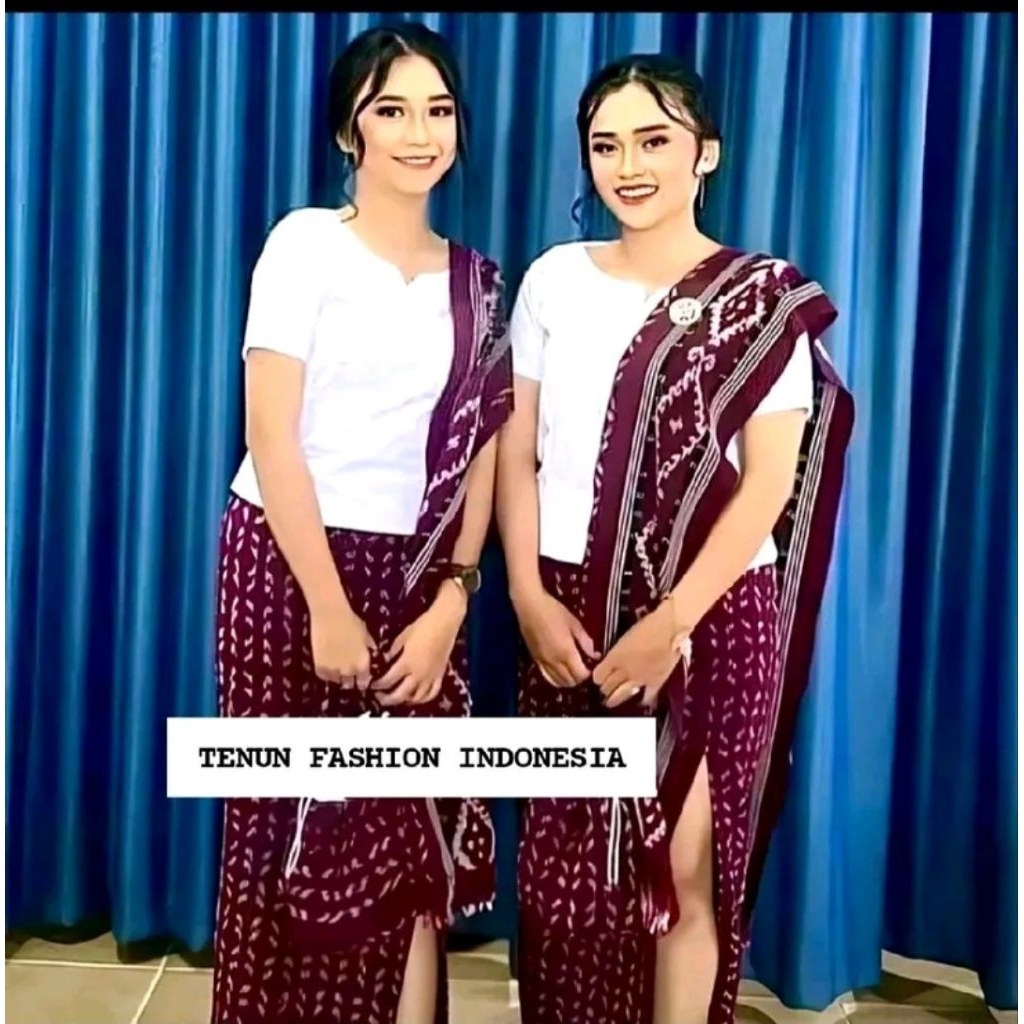 [Baju+Rok+Slendang+Tas] - Setelan Wanita Adat Toraja Ntt Tenun Asli Jepara