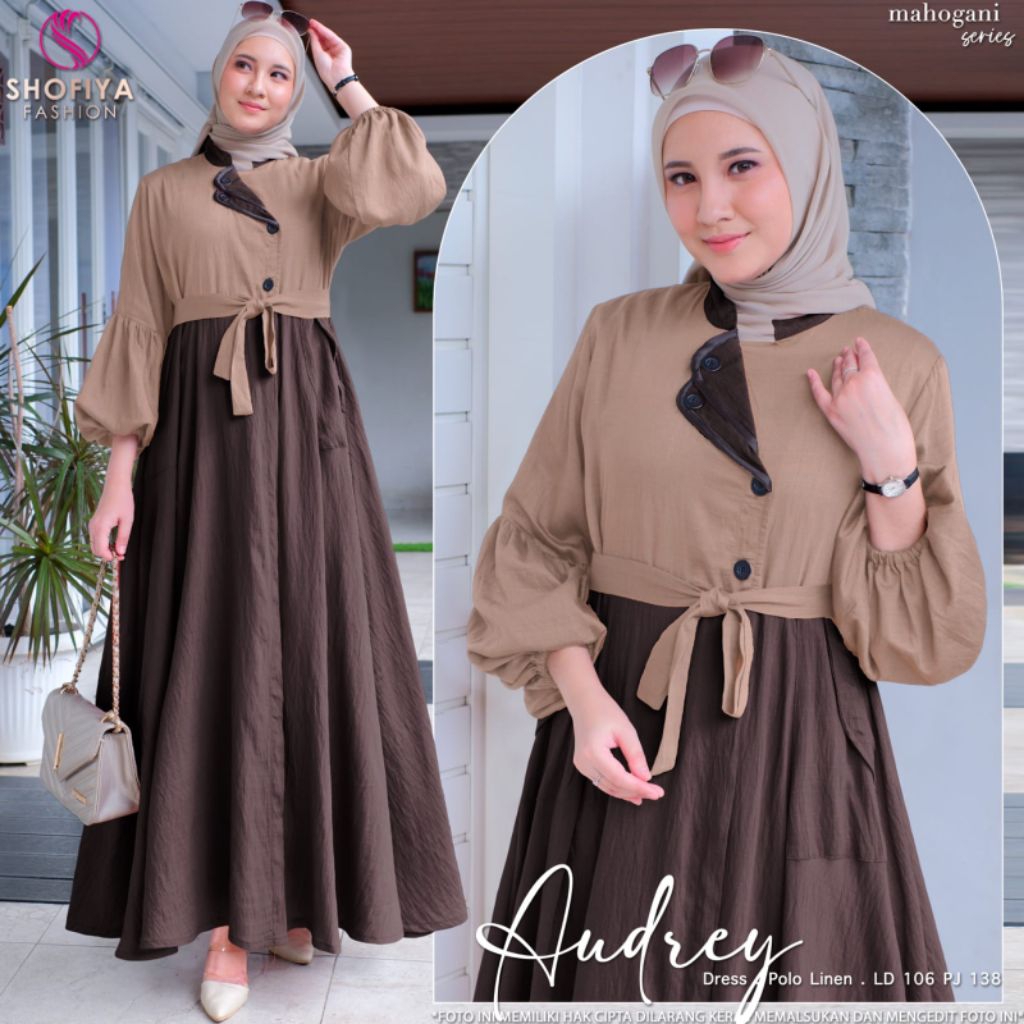 [ NEW ] GAMIS DRESS AUDREY BY SHOFIYA // WANITA FASHION MUSLIM// KIRANA MIDI BY BY PINKAN