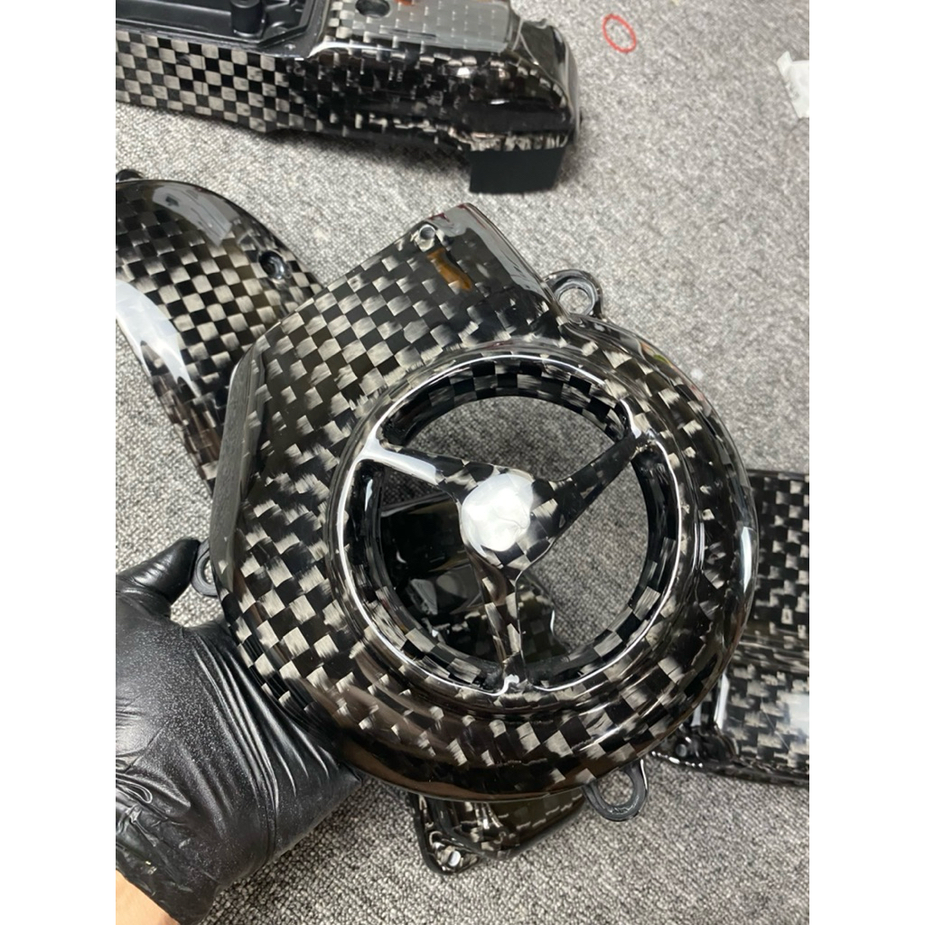 Cover tutup kipas mio sporty smile nouvo z lele skinning carbon kevlar