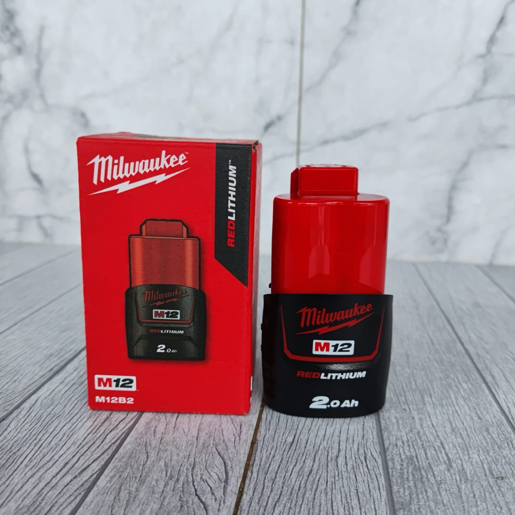 Baterai Milwaukee M12B2 Milwaukee Baterai Pack 12v 2.0Ah Baterai Milwaukee M12