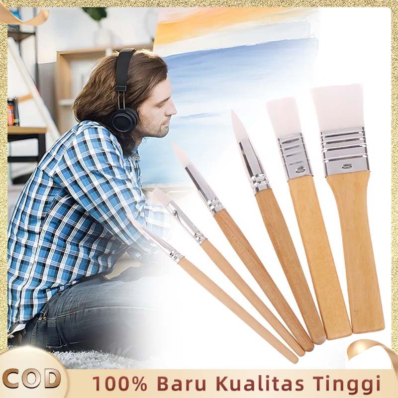

6pcs Kuas Nilon Set Kuas Lukis Set Kuas Lukis Nylon Kuas Cat Air Nilon Brush