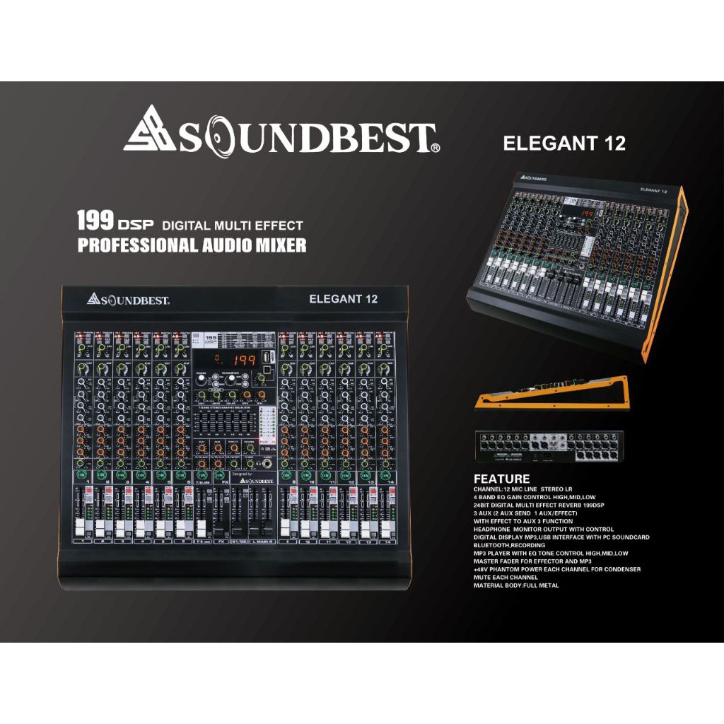 Mixer audio 12 channel Soundbest Elegant 12 Original Mixer Soundbest Elegant 12 mixer 12 channel
