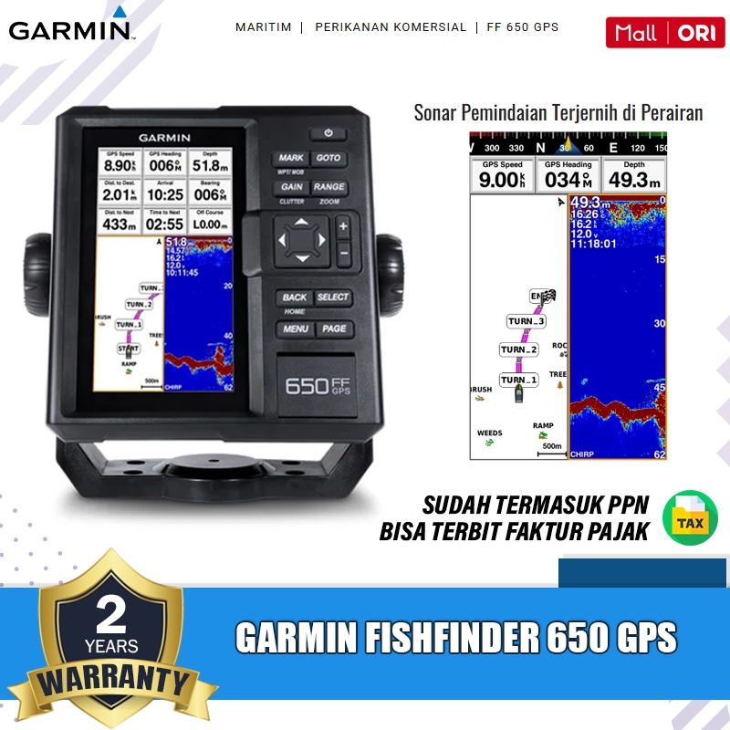GARMIN FF650 FF 650 Gps APAC Fishfinder Garmin 650 Ff 650 With Gps Internal Original Garansi