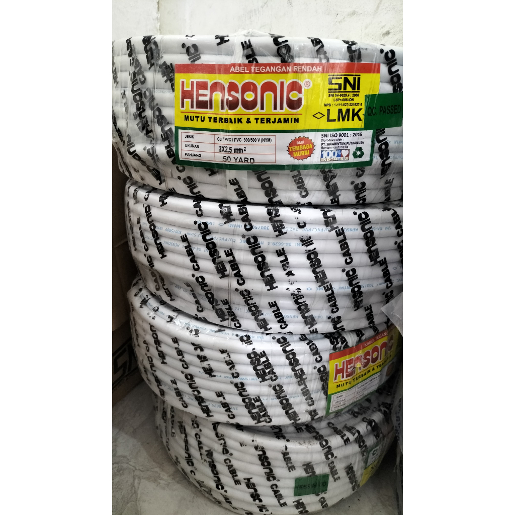 Kabel Listrik HENSONIC NYM 2 x 1.5 mm / 2 x 2.5 Eceran / Permeter