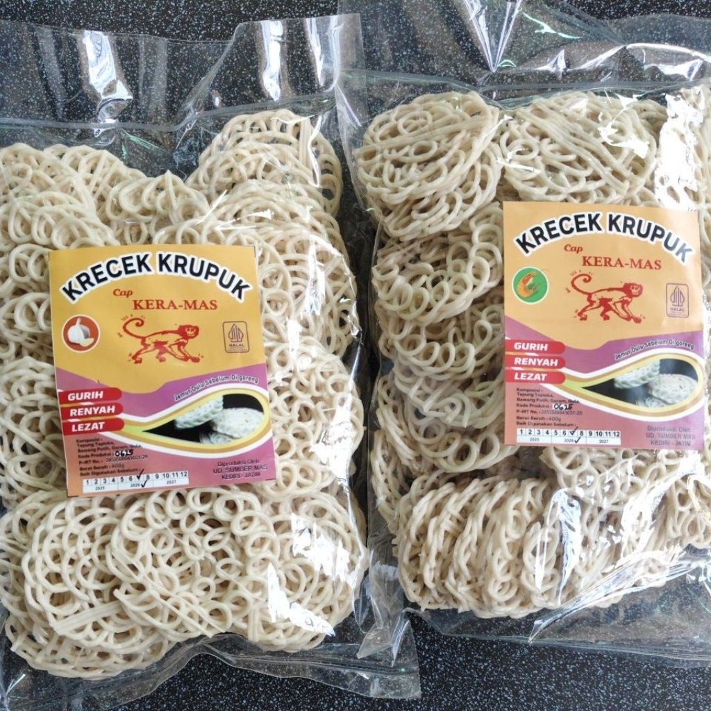 Krecek Krupuk cap Kera Mas / krupuk mentah / krupuk bawang 400gr
