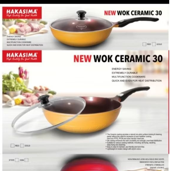 [NEW PRODUCT] HAKASIMA NEW WOK CERAMIC 30 GOLD PROMO SALE ALAT MASAK PANCI WAJAN PENGGORENGAN SERBAG