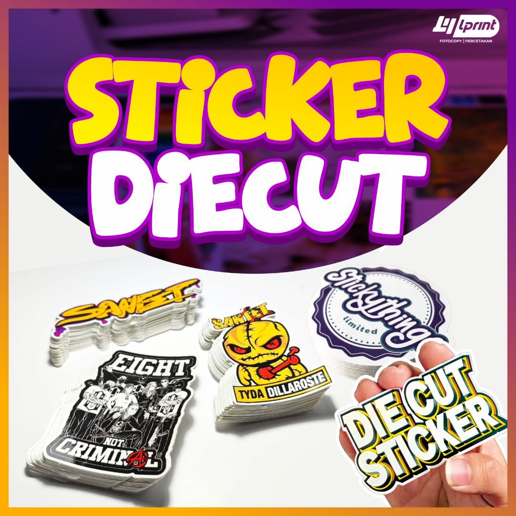 

CETAK STIKER VYNIL + LAMINASI + DIECUT