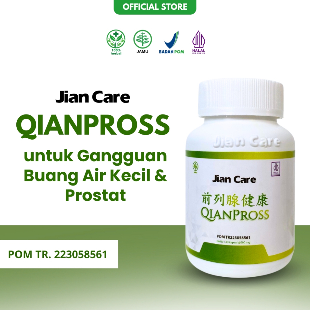 Jian Care Qianpross - Obat Herbal Cina untuk Gangguan Buang Air Kecil & Prostat, Terdaftar BPOM