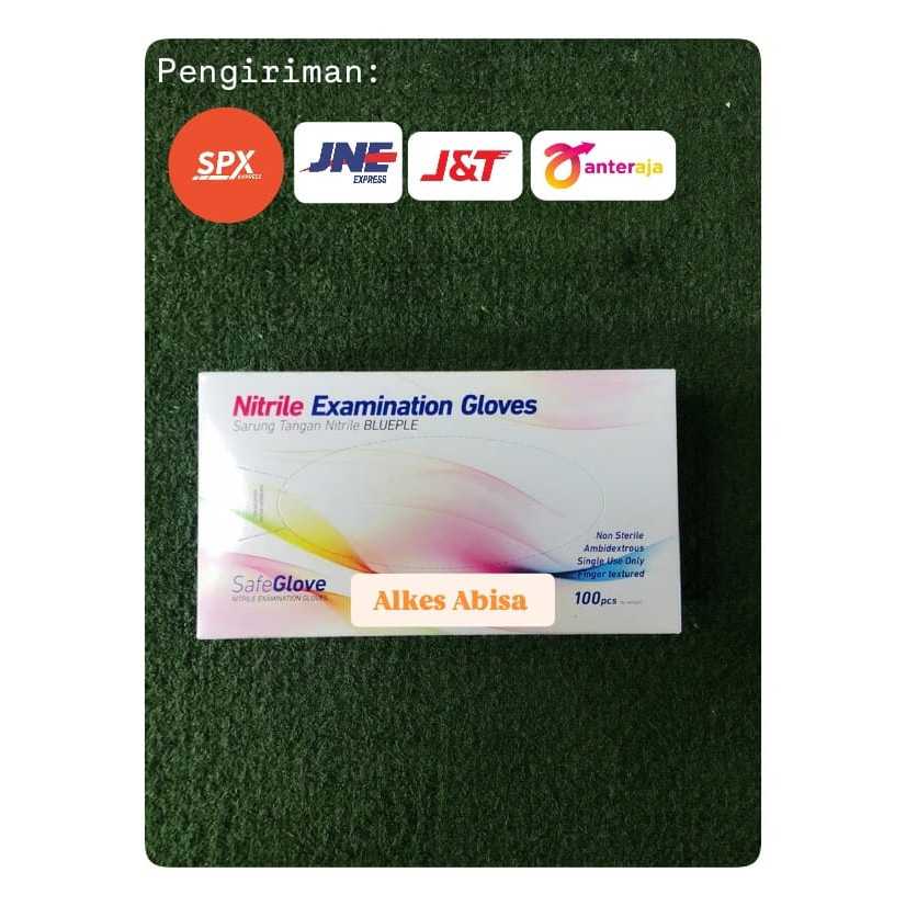 Sarung Tangan Nitrile Safe Glove Bluple / Sarung Tangan Nitrile Examination Glove Safe Glove Bluple 