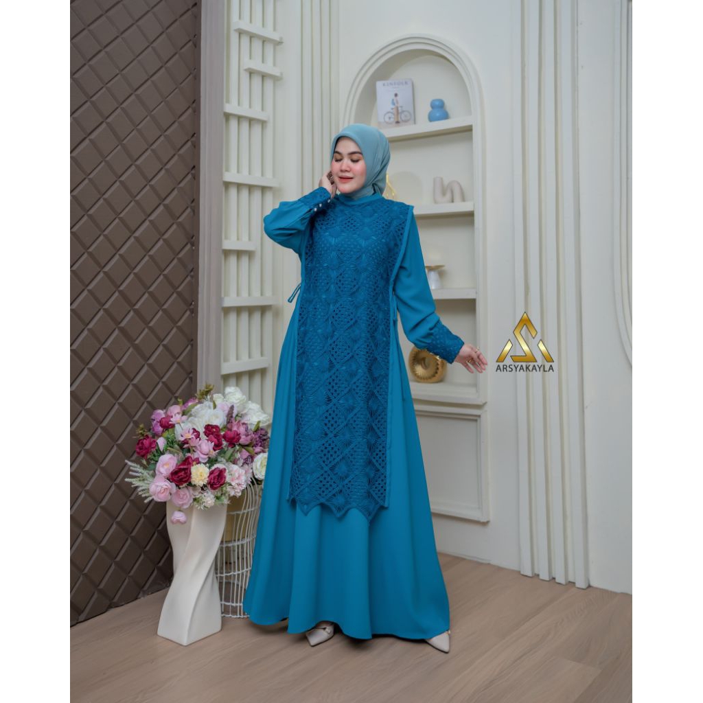 Gamis Kaluna Dress Only By Arsyakayla / Gamis Kekinian / Gamis Mewah / Gamis Premium