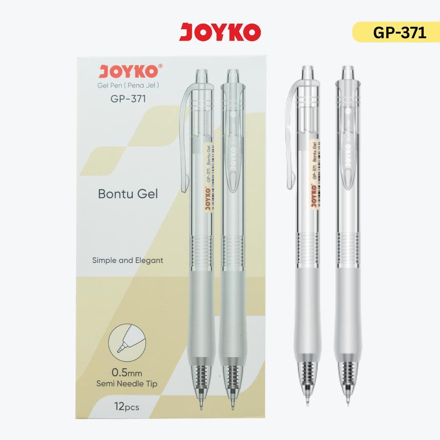 

JOYKO Pulpen Gel 1 Pack GP-371 Bontu Gel 0.5mm Isi 12 Pcs - Black