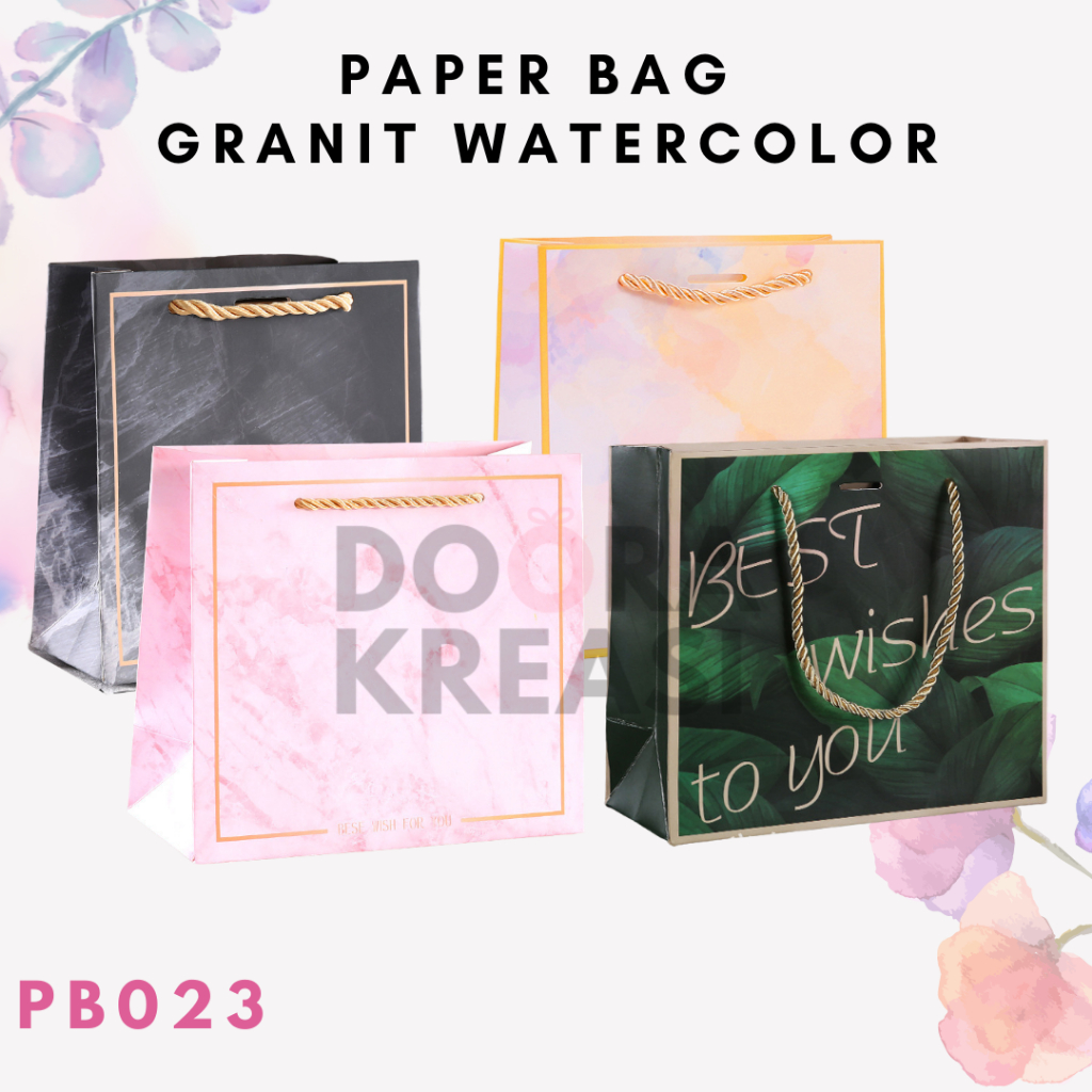 

Paper Bag Tas Kado Goodies Bag Granit Watercolor