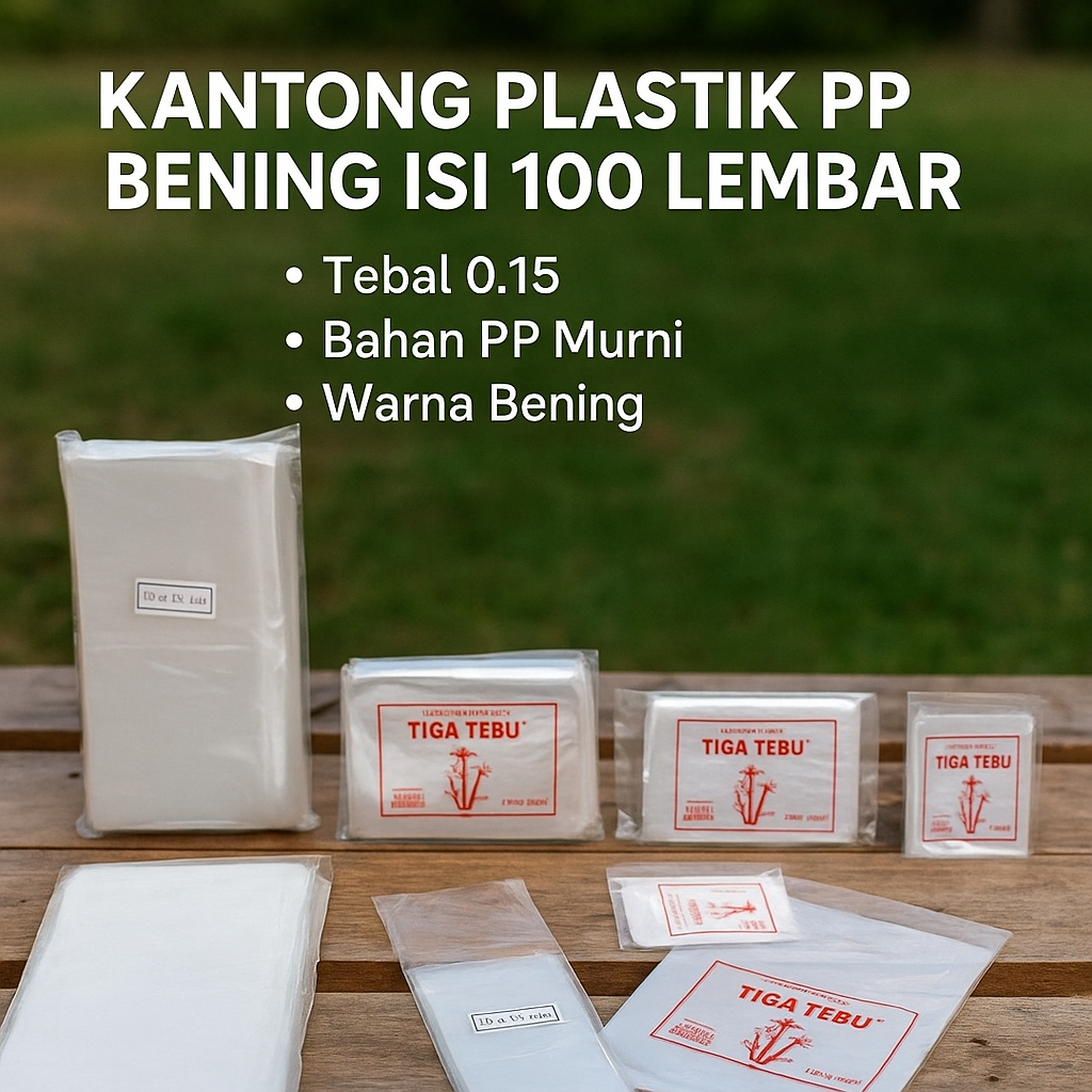 Kantong Plastik PP Bening  100 Lembar Tebal 0.15 Berkualitas