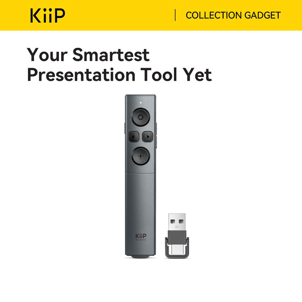 KiiP Wireless LG12 Smart Laser Pointer 2-In-1 Type-C and USB Receiver Presenter Pointer