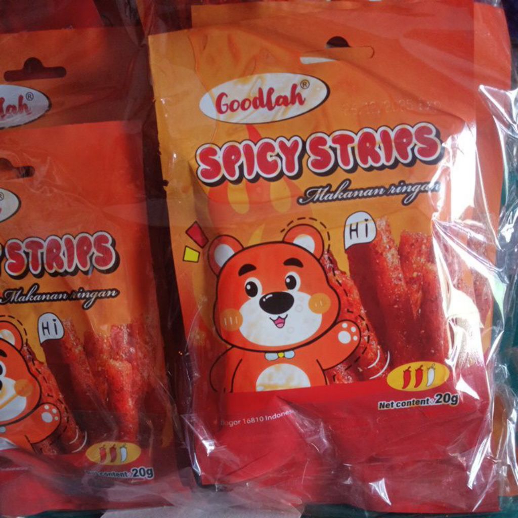 

spicy strips goodlah makanan ringan pedas manis latiao halal
